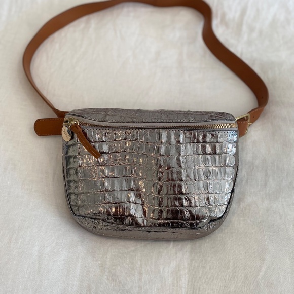 Clare V Fanny Pack in Silver Metallic Croco - Picture 3 of 3